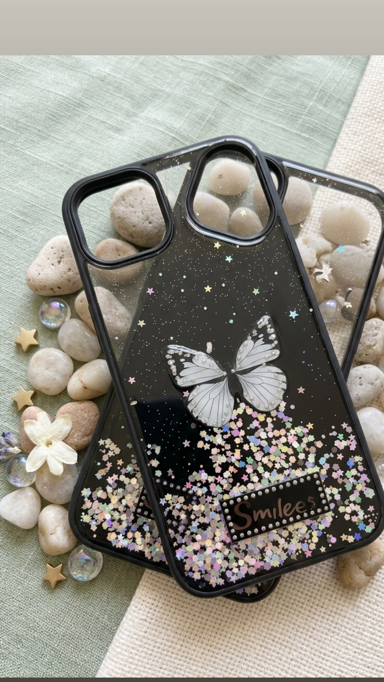 Butterfly Clear Black Case